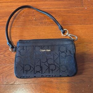 Calvin Klein Monogram Black Wristlet